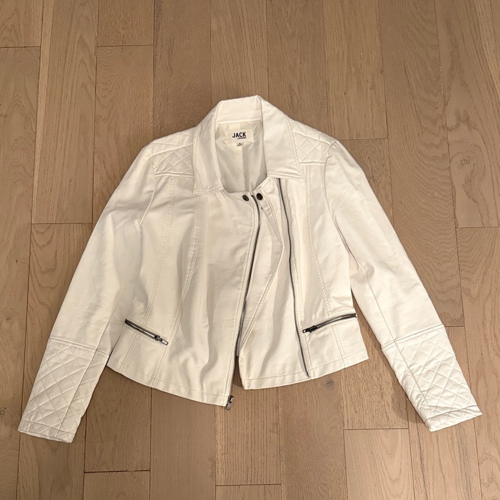Jack by BB Dakota Women's White Leather Jacket